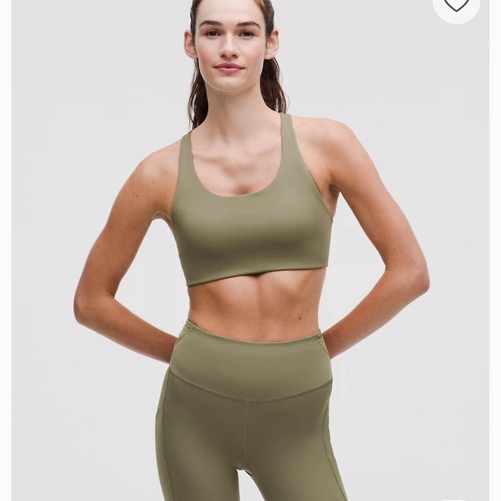 Lululemon Nulux Strappy-Back Sports Bra, Bay Leaf, Size Small